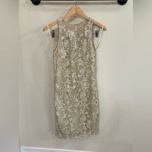 Ralph Lauren Cream Lace Sleeveless Mini Dress
